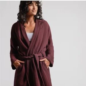 Parachute Cloud Cotton Robe, Size S, Aubergine